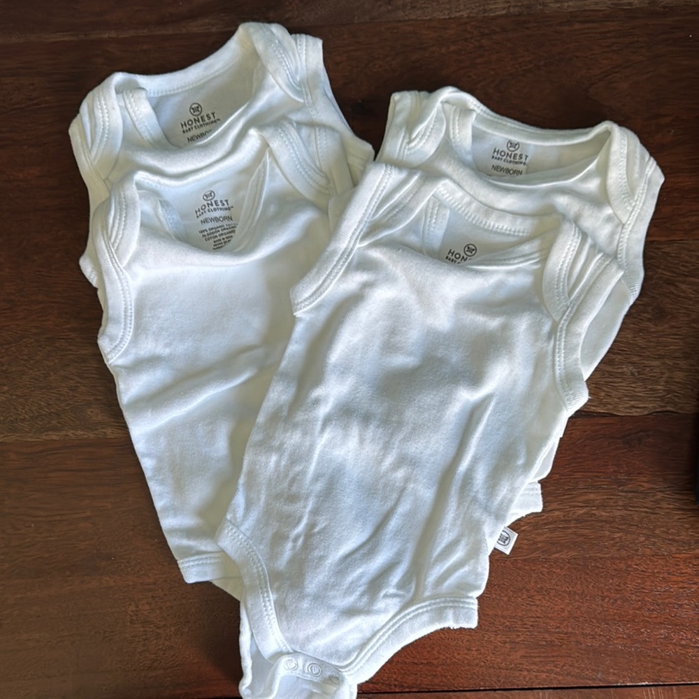 Honest babyWhite Sleeveless Bodysuits